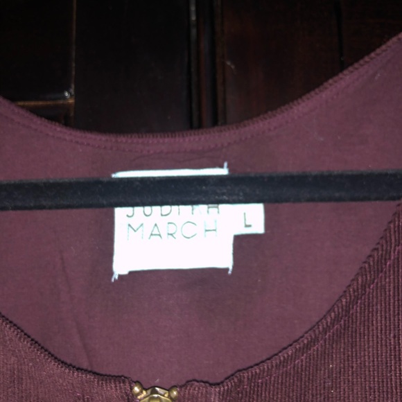 Judith March Aubergine Corduroy Dress With Belt - Picture 3 of 7